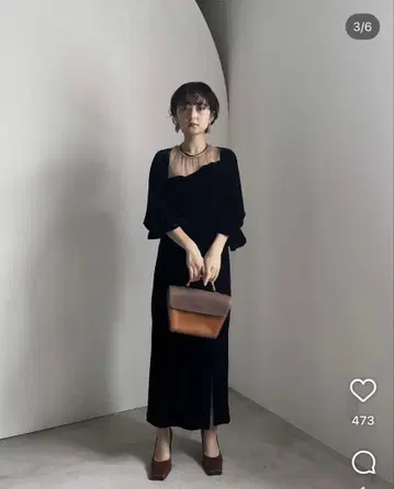 amerivintage 2WAY CURVE VELOURS DRESS