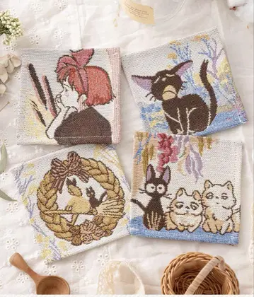 마녀 배달부 키키 고블랑 직조 코스터 4개 세트