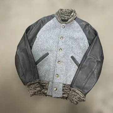 USA제 스쿠컴 어워드 자켓 가죽 소매 바시티 자켓