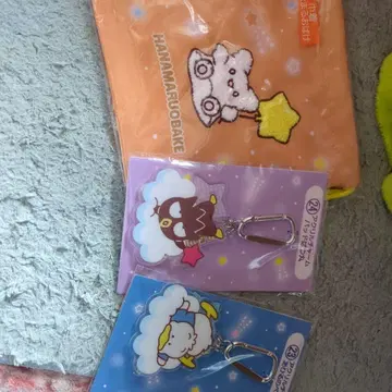 HANAMARUOBAKE 파우치와 아크릴 참 세트