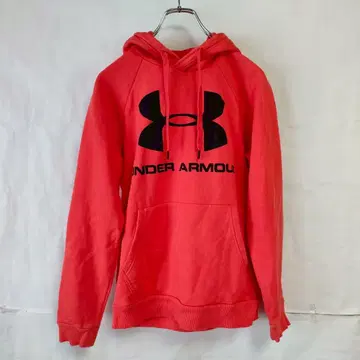 UNDER ARMOUR 후드 부착 트레이닝복 로고 맨투맨 오렌지 S