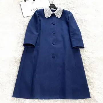 FOXEY 폭시 Coat Selena 카라 부착 노카라 코트 38