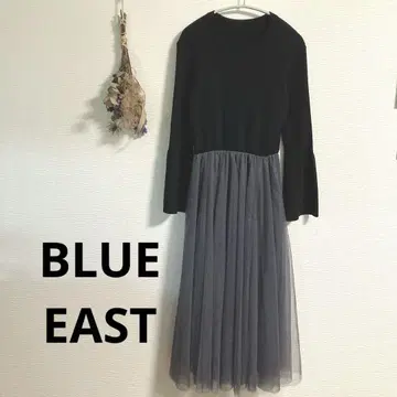 BLUEEAST 볼륨 쉬폰 스커트 원피스 여성용