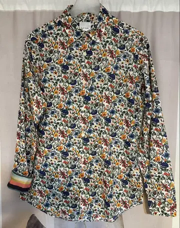 폴스미스 아티스트 스트라이프 플로럴 꽃무늬 셔츠 일본제