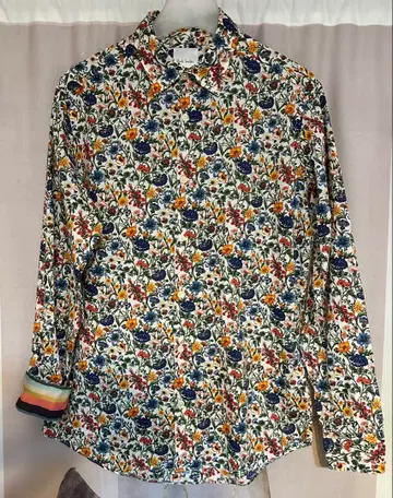 폴스미스 아티스트 스트라이프 플로럴 꽃무늬 셔츠 일본제