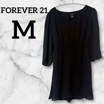 새상품급 FOREVER 21 블랙 V넥 튜닉 [ M ] 7부 소매