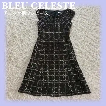 BLEU CELESTE 일본제 파티 드레스 체크 무늬 원피스