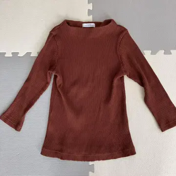 UNITED ARROWS 리브 니트 7부 소매 브라운