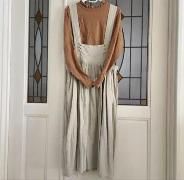 핸드메이드 작품 백리본 에이프런 원피스 (미사용)