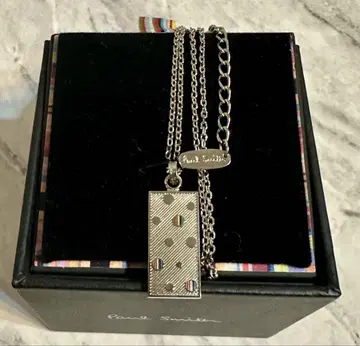 미사용급 폴스미스 아티스트 스트라이프 멀티 컬러 도트 목걸이