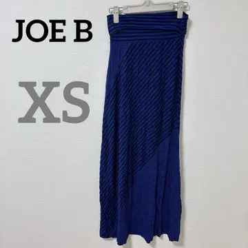 JOE B [XS] 스트라이프 롱 스커트 스커트 보더 파랑 블루