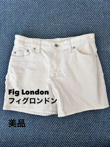 새상품급 fig London 데님 화이트 숏팬츠 일본제