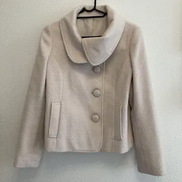 크림색 버튼 달린 숏코트 사이즈 9AR