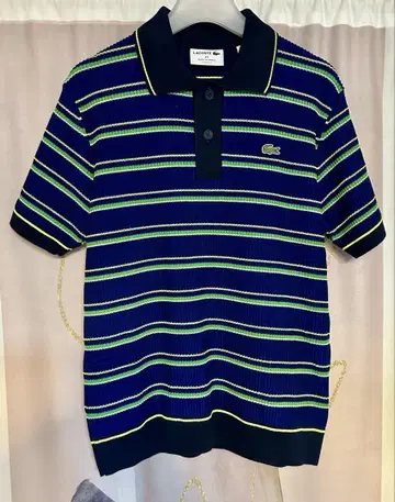 현행 모델 미사용급 라코스테 보더 리브 니트 피케 셔츠 프랑스제