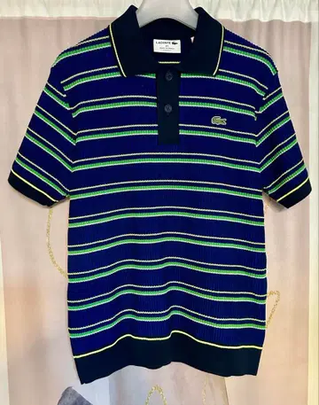 현행 모델 미사용급 라코스테 보더 리브 니트 피케 셔츠 프랑스제