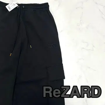 택 포함 새상품 ReZARD 맨투맨 카고 팬츠 블랙 S