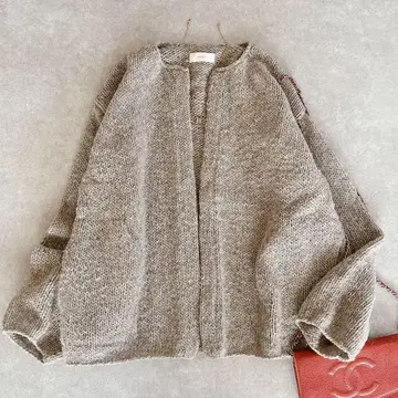 인기 카구레 페루 크루넥 가디건 페루산 울 그레이지 F