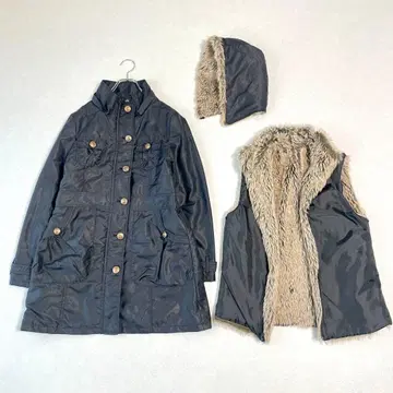 y2k 페어리 그런지 헤이세이 갸루 퍼 라이너 모즈 코트