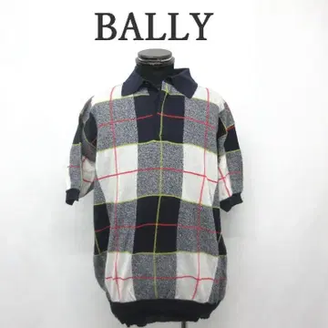 MY1498 BALLY 발리 반팔 니트 아가일 무늬 이탈리아제 사이즈 M