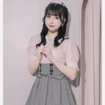 pium 휘핑 프릴 칼라 블라우스 핑크