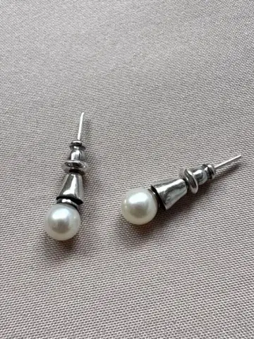e.m. 실버 925 펄 귀걸이