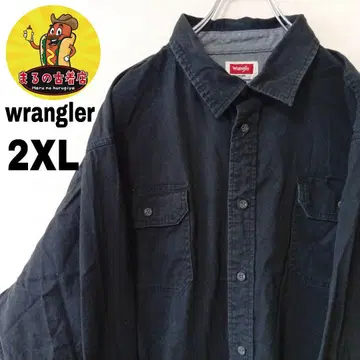 USA 구제 의류 wrangler 플란넬 셔츠 2XL 블랙