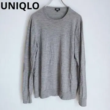 유니클로 긴팔 니트 긴팔 스웨터 쿨넥 빅 사이즈 울 그레이 XL