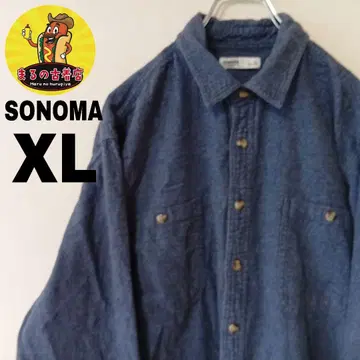 USA 구제 의류 SONOMA 플란넬 셔츠 XL 블루
