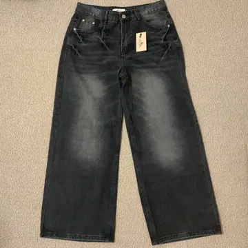 [ 완판 ] Menes 메네스 블랙 와이드 레그 데님 asapmode