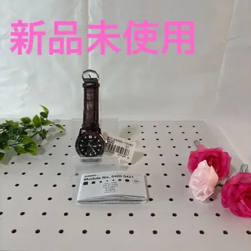 CASIO 아날로그 손목시계 브라운 가죽