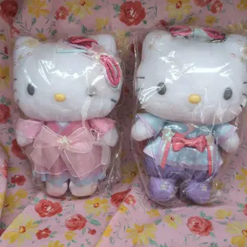 칠석 오리히메 헬로키티와 히코보시 다니엘 봉제 인형 세트