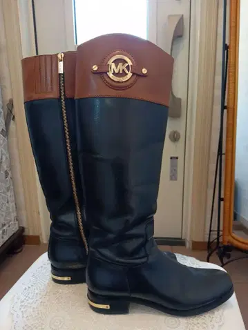 MICHELKORS 블랙 & 카멜 롱 부츠 23cm