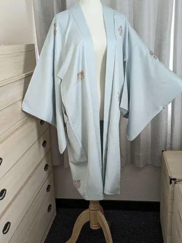 순수 실크 오카주메이세이 교유젠 염색 겉옷 무릎 아래 옷감으로 제작 완료