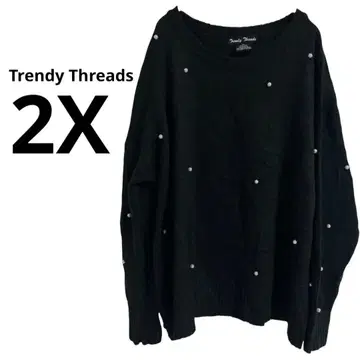 가격 인하 환영 Trendy Threads [2X] 블랙 니트 스웨터