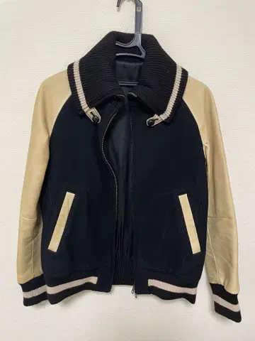 NUMBER (N)INE 바시티 자켓 블랙/베이지