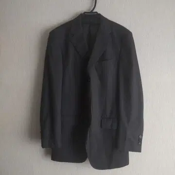 Zegna 다크 그레이 스트라이프 테일러드 자켓 사이즈 50 본절