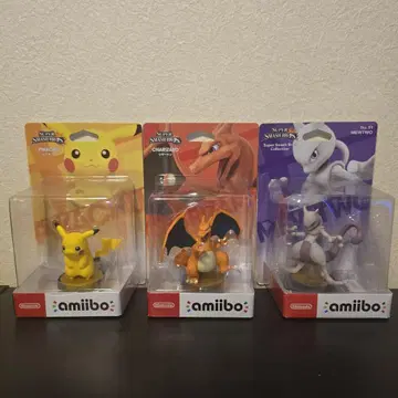 amiibo 세트 피카츄 리자몽 뮤츠