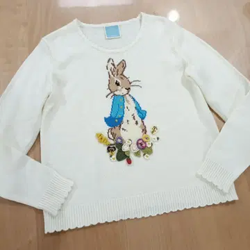 핑크하우스 피터래빗 뜨개질&모티브 니트 화이트