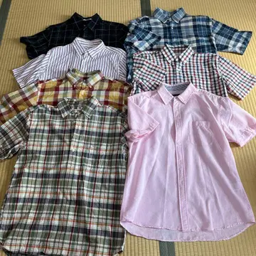 남성용 반팔 셔츠 M 사이즈 7벌 세트!