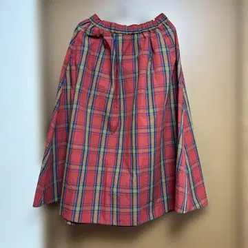 레드 체크 롱 플레어 스커트 택 포함 새상품
