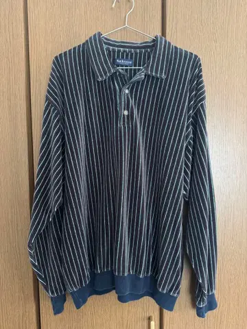 Van Heusen 스트라이프 긴팔 피케 셔츠 박스 실루엣
