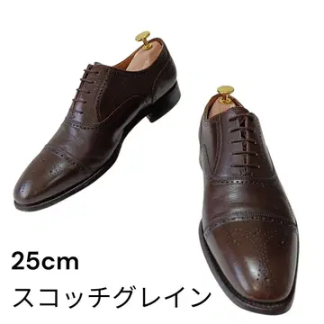 스코치 그레인 25cm 다크 브라운 드레스 슈즈 스트레이트 팁
