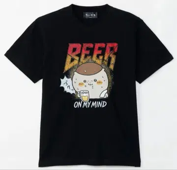 치이카와 (먼작귀) 밤만쥬 음주 BEER 프린트 블랙 T셔츠 XL 사이즈