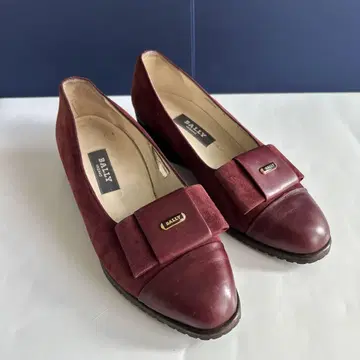 BALLY 버건디 스웨이드 플랫슈즈