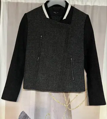 폴스미스 블랙 MOON사 울 트위드 더블 라이더 자켓