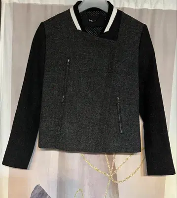 폴스미스 블랙 MOON사 울 트위드 더블 라이더 자켓