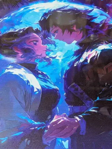 로맨틱 애니메이션 메탈 포스터 토미오카 기유 & 코쵸우 시노부