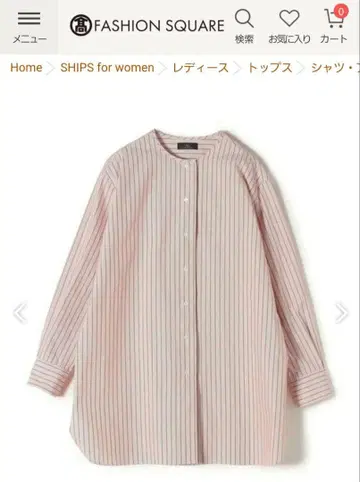 SHIPS Primary NavyLabel 스트라이프 노카라 셔츠