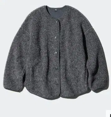 새상품 UNIQLO(유니클로) 보아 플리스 릴랙스 가디건 다크 그레이