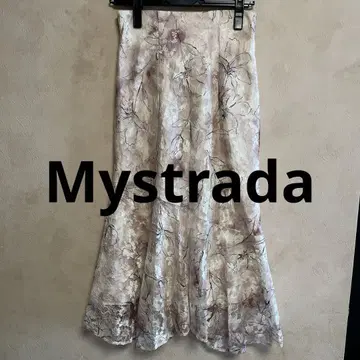 Mystrada 흐릿한 플라워 레이스 프린트 스커트 36 새상품급